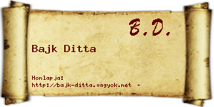 Bajk Ditta névjegykártya